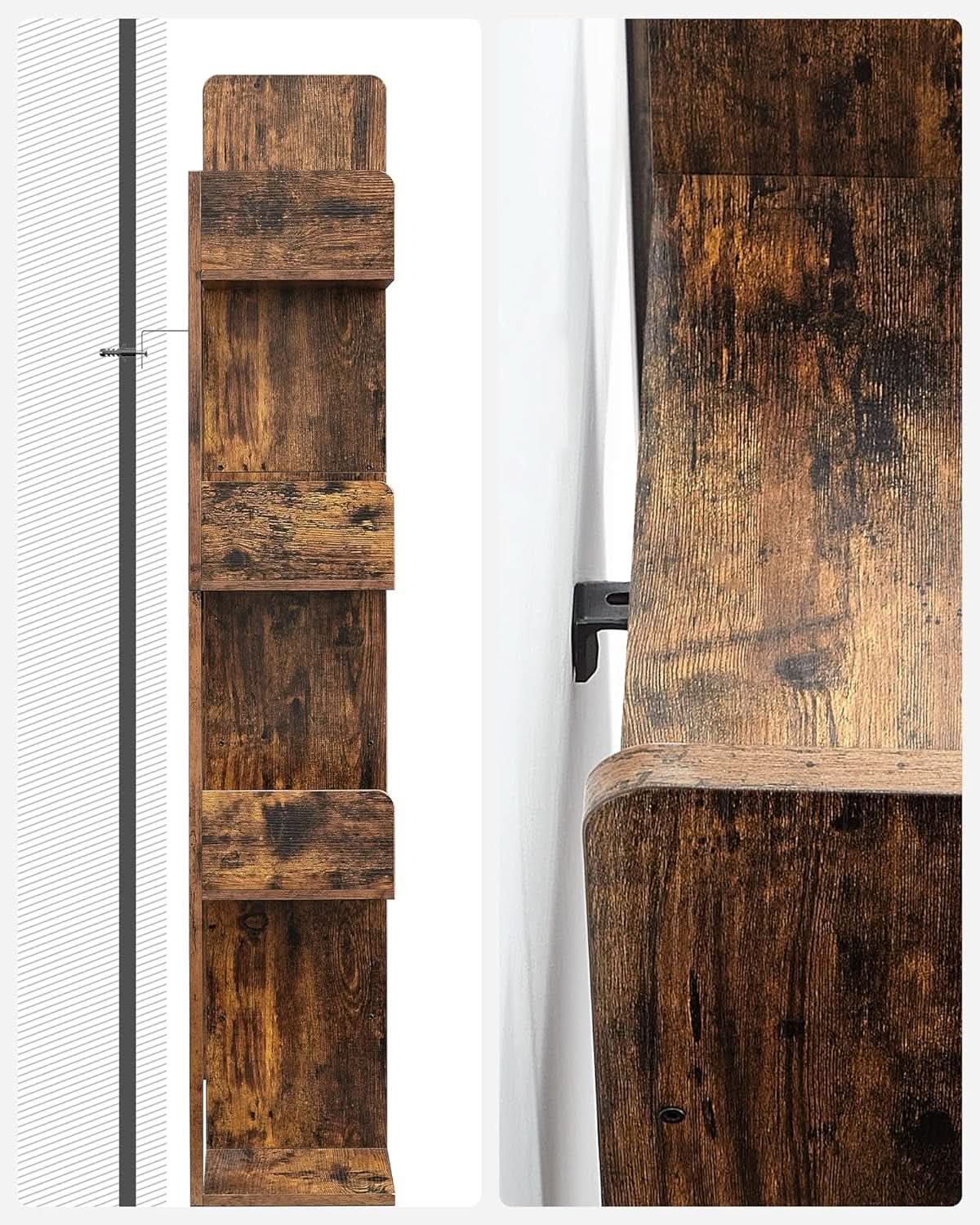Tree Shaped Bookcase Rustic Brown Tall With 13 Shelves