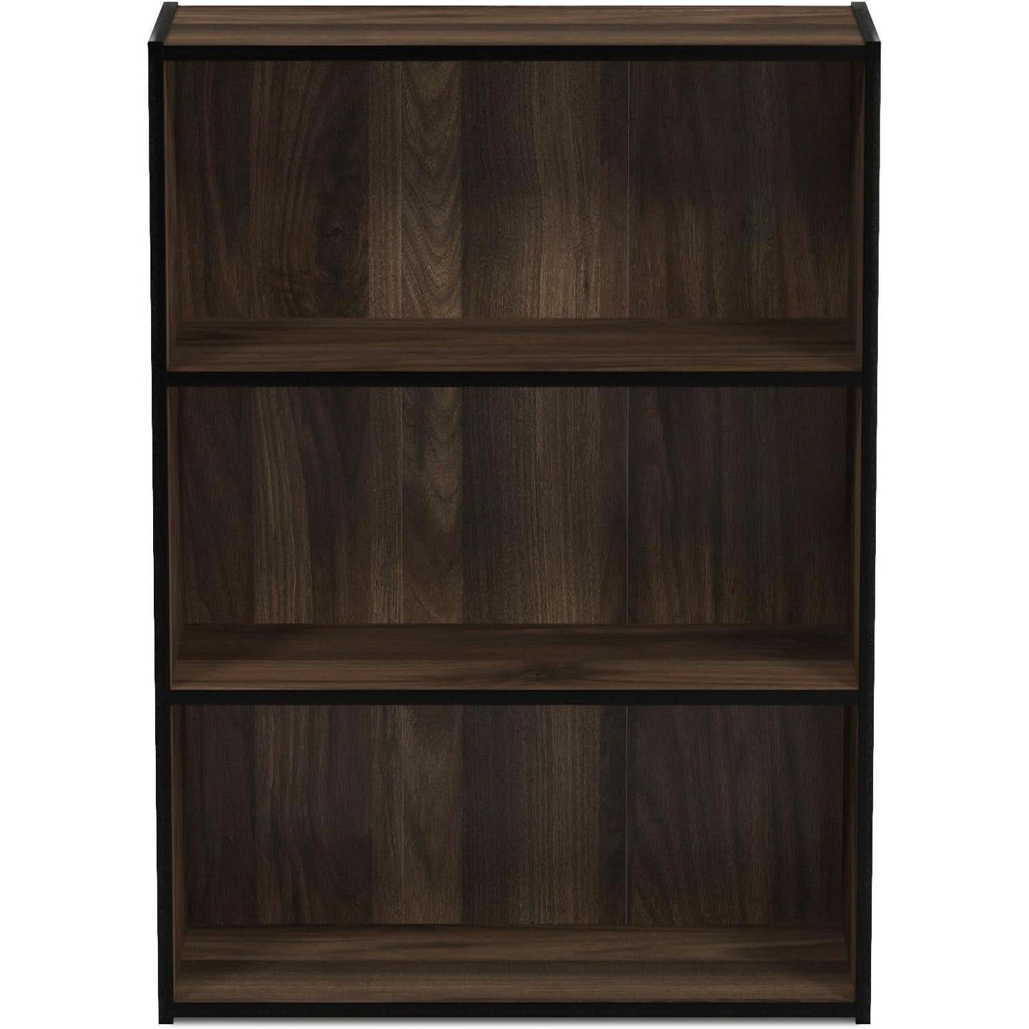 Pasir 3-Tier Open Shelf Bookcase Columbia Walnut Finish
