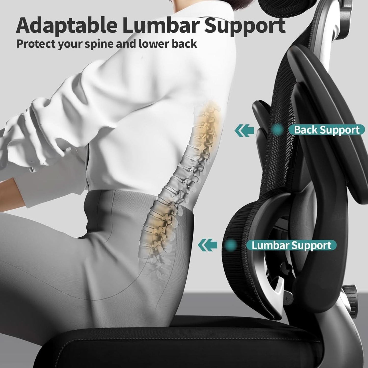 Ergonomic Black Office Chair High Back With Wheels