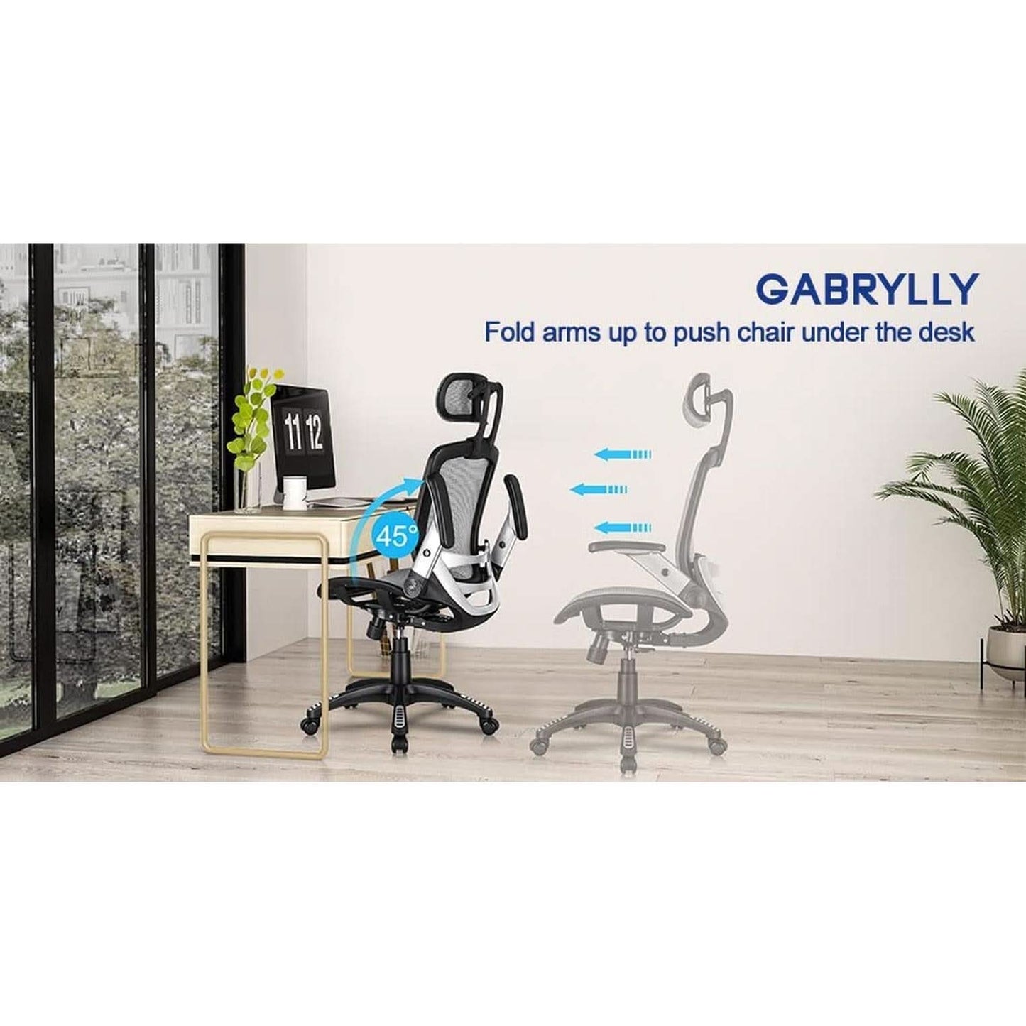 Ergonomic Adjustable High Back Mesh Office Chair Grey