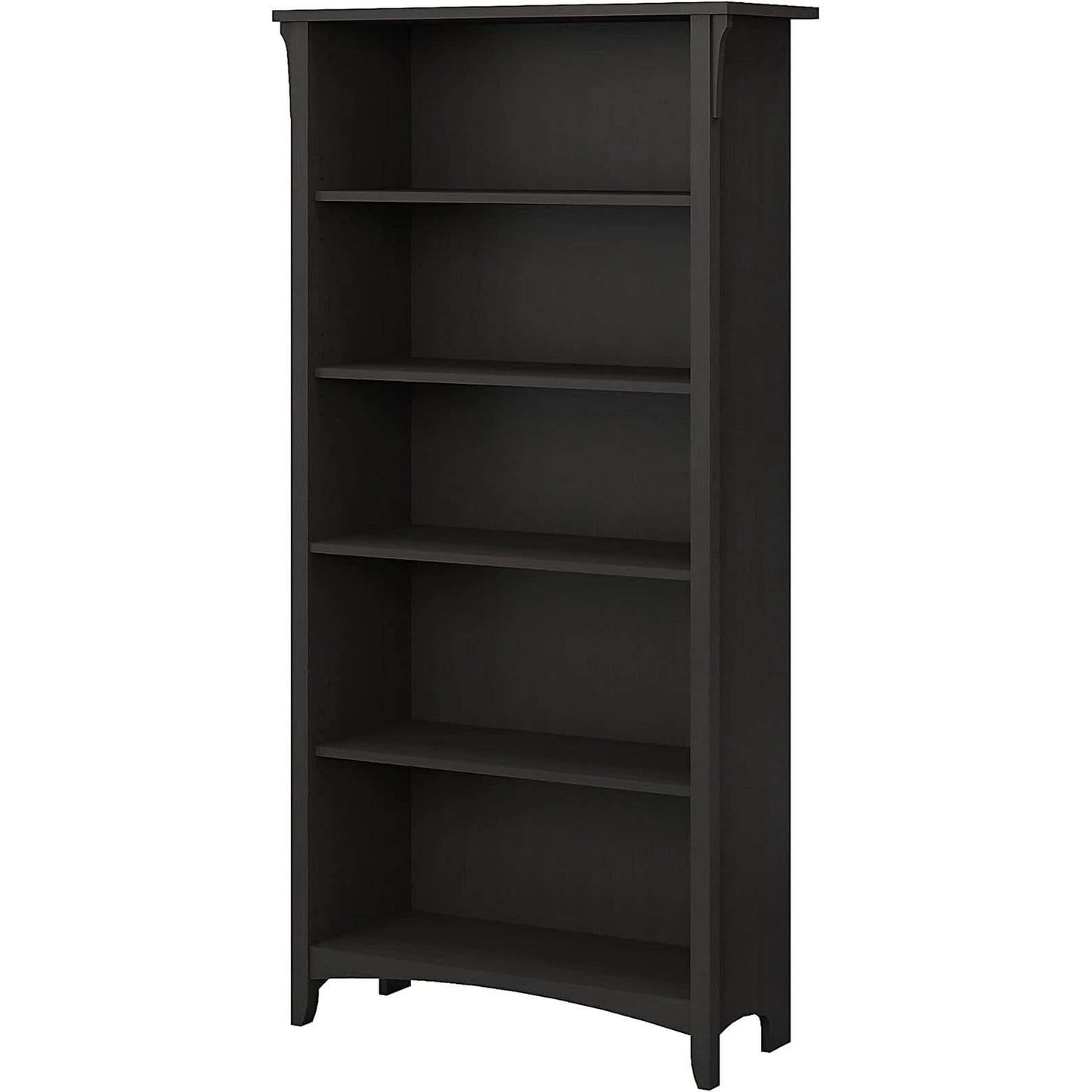 Vintage Black Bookcase With Adjustable Shelves For Home