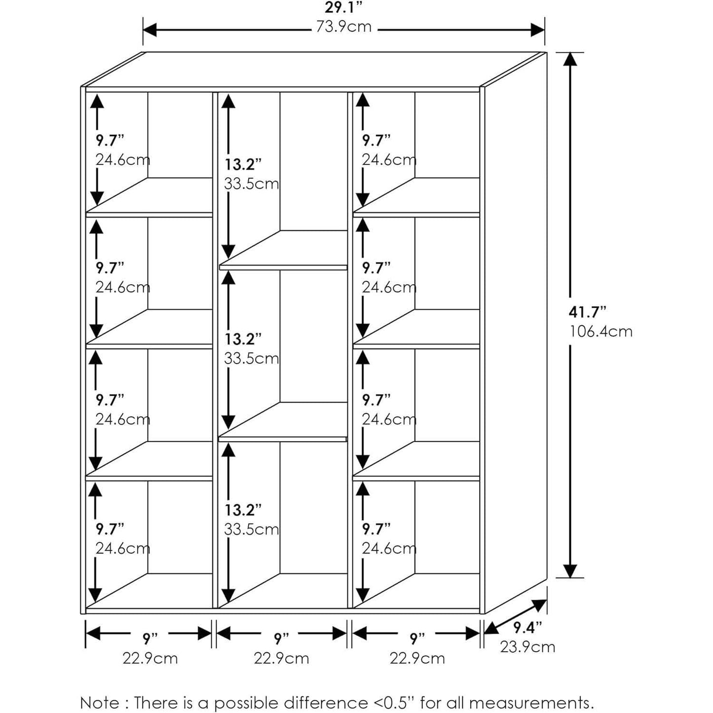 Luder 11-Cube Bookcase Blackwood Modern Living Room