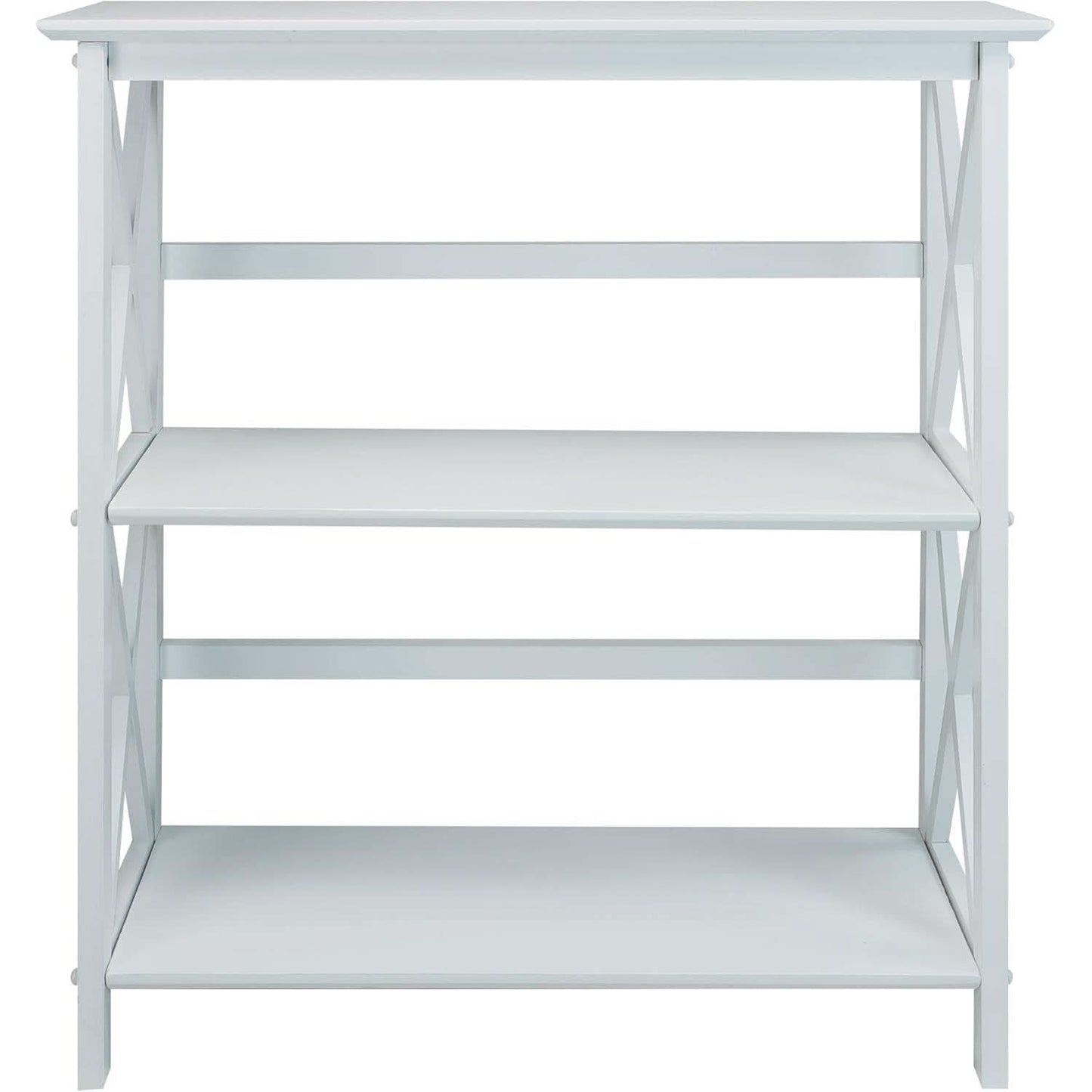 Montego 3 Shelf Bookcase White Modern X Design Storage