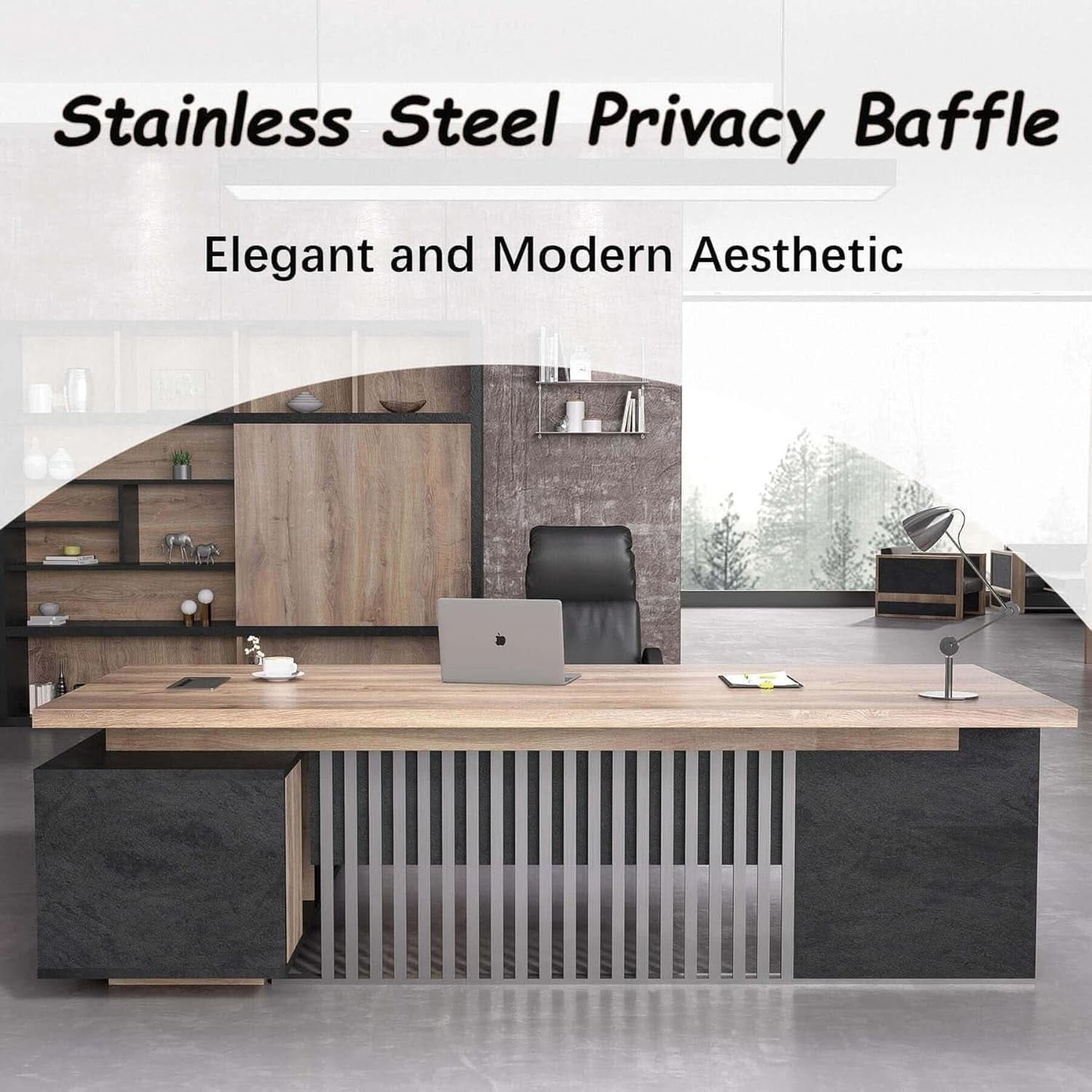 Spacious Executive Desk With Ample Storage Drawers