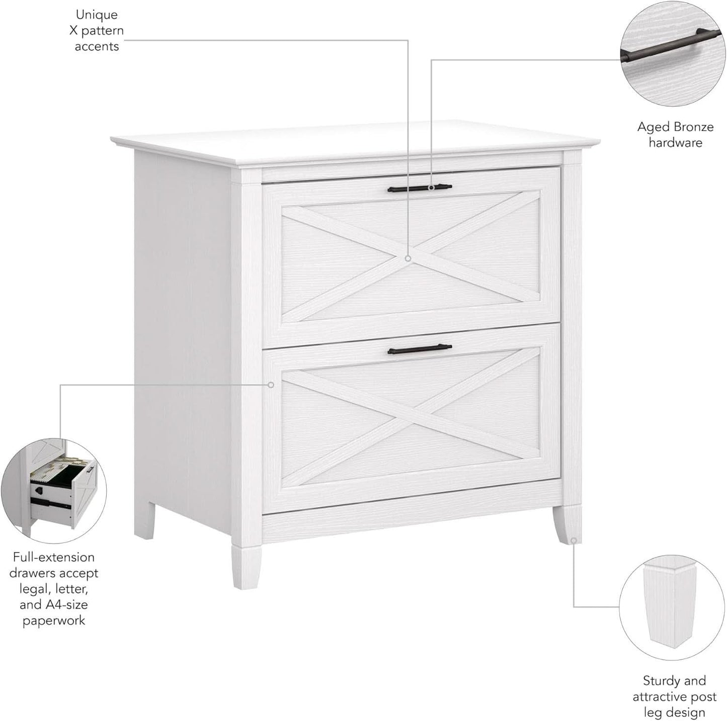 Key West Lateral File Cabinet 2 Drawer Modern Farmhouse