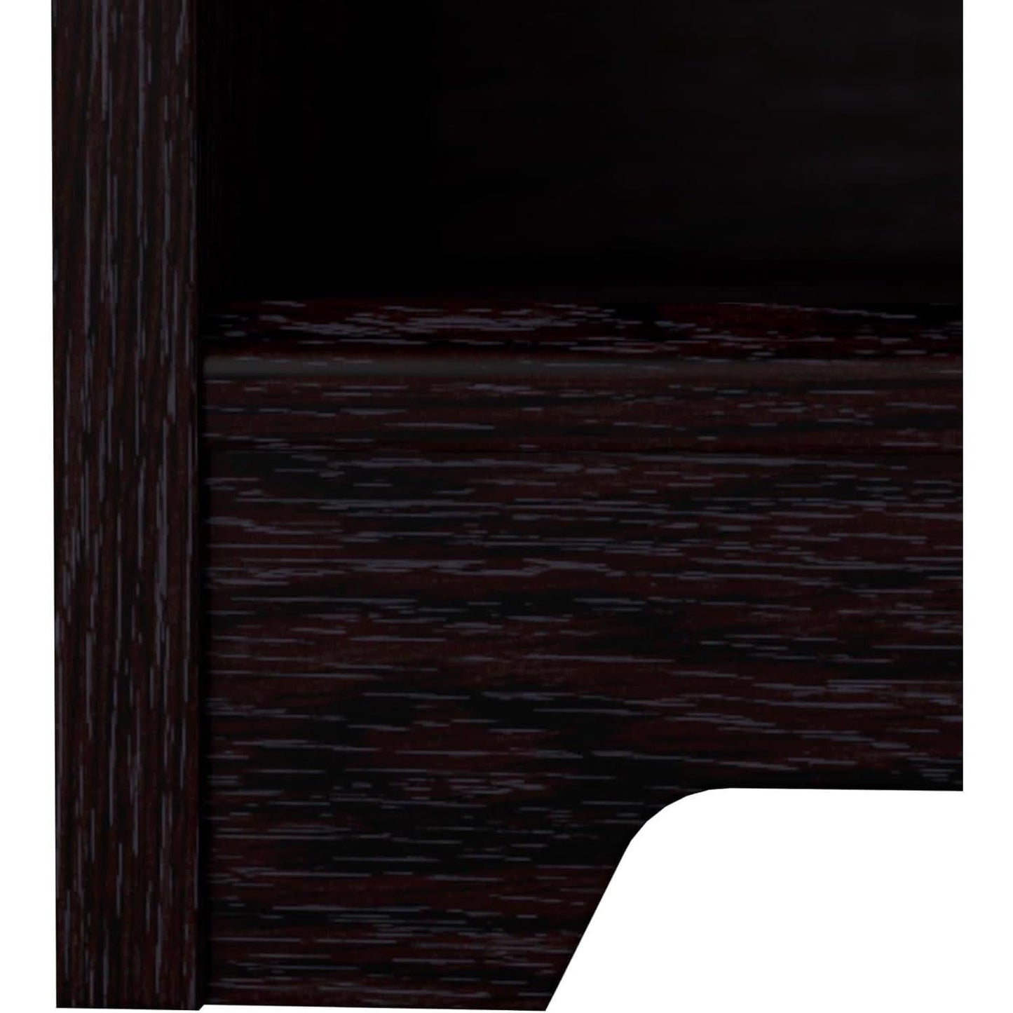 Tall Five Shelf Bookcase Espresso Oak For Living Room