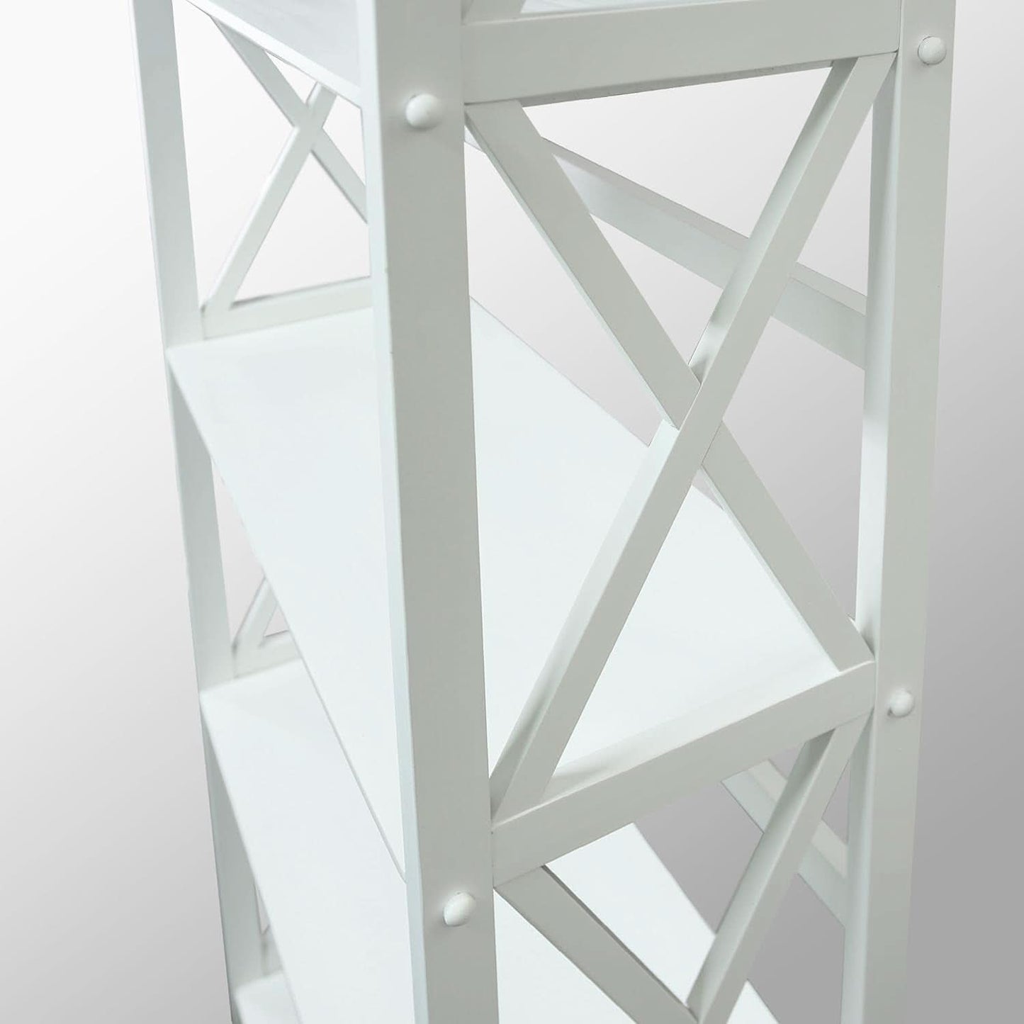 Montego 3 Shelf Bookcase White Modern X Design Storage
